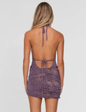 INDIGO MINI DRESS PURPLE TIGER