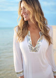 Sequin Cover Up Dress Pearl White