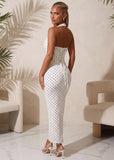Soft Spot Detachable Corset Maxi Dress Polka Dot