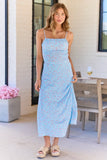 Lauren Blue Rose Print Midi Skirt