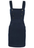 Denim Button Mini Dress Dark Rinse Wash