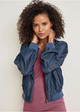 Chambray Bomber Jacket Dark Wash