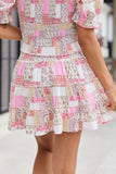 Through The Garden Pink Patch Print Skort