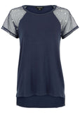 Foil Star Tee Navy Silver