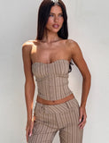 KITTIE STRAPLESS CORSET TAUPE STRIPE