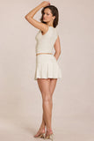 Mid Rise Skort in Ivory