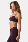 Soft Active Seam Detail Sports Bra in Plum