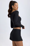 Modal Cut Out Button Detail Top in Black