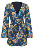 Long Sleeve Skort Romper Mystic Jacobean