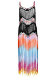 Maxi Crochet Cover Up Dress Black Multi