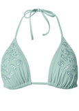 Eyelet Cutout Triangle Top Blue Endeavor Pearl White