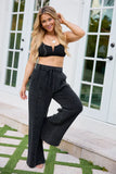 Daphne Black Acid Wash Gauze Pants