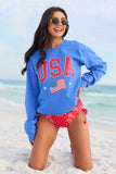 Athletic USA Flag Blue Graphic Sweatshirt