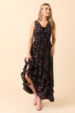 Lucky To Have You Sleeveless Black Floral Maxi Dress FINAL SALE