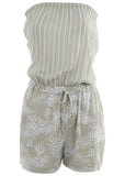 Strapless Romper Green Multi