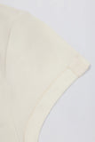 Cut Out Longline T Shirt in Oat