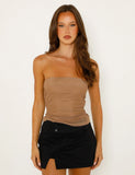 HARRIETT TUBE TOP TAN