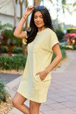 Paola Yellow T Shirt Dress