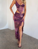 THEO SKIRT PLUM BUTTERFLY PAISLEY