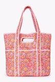 Avery Pink Floral Quilted Tote SALE