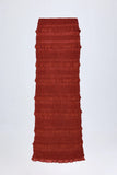 Ruffled Mid Rise Maxi Skirt in Burnt Red