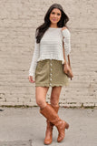 Charlotte Ivory Open Knit Ruffle Trim Sweater SALE