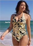 Sicily Halter Tankini Top Tricolor Jungle