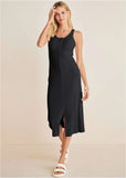 Henley Midi Dress Jet Black
