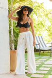 Ashley Ivory Textured Panel Swim Cover Up Pants