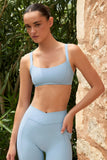 Soft Active Seam Detail Sports Bra in Sky