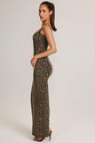 Modal Square Neck Maxi Dress in Leopard Print