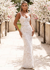 Love In Motion Embellished Maxi Dress White