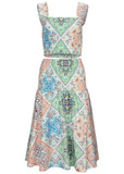 Smocked Two Piece Set Boho Tile