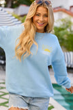 Here Comes The Sun Light Blue Graphic Sweatshirt