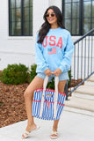 Athletic USA Flag Light Blue Graphic Sweatshirt