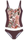Ruched Tankini Top Set Rainforest Floral