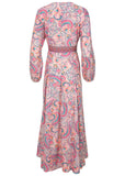 Tie Waist Linen Maxi Dress Venetian Paisley
