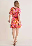 Bubble Hem Mini Dress Soft Ikat