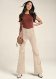 Corduroy Flared Pants Cream