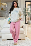 Booked Busy Cream Graphic Sweatshirt