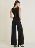 Stretch Denim Jumpsuit Black Wash