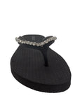 Rhinestone Flip Flop Sandals Black