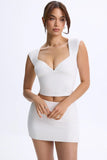 Modal Ruched Cap Sleeve Top in White