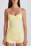 Soft Active Cross Back Tank Top in Lemon