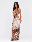 PEARL MAXI SKIRT NEUTRAL LEOPARD LEOPARD HAZE