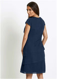 Sleeveless Chiffon Mini Dark Blue