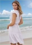Tiered Cover Up Dress White