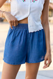Daily Fit Dark Wash Pull On Chambray Shorts
