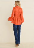 High Low Blouse Orange