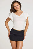 Modal Cowl Neck Top in White